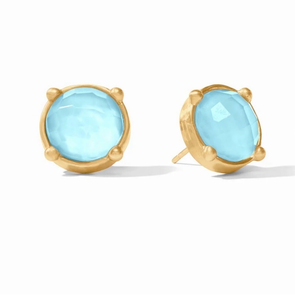 Julie Vos Honey Stud earrings in iridescent capri blue